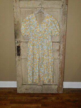 Hyacinth House V Neck Puff Sleeve Midi Dress Sz XL (CL BIN)